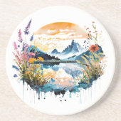 Dessous De Verre En Grès Paysage de montagne (Devant)