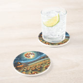 Dessous De Verre En Grès Paysage d'Halloween (Côté)