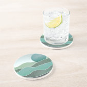 Dessous De Verre En Grès Paysage du monde Turquoise (Côté)