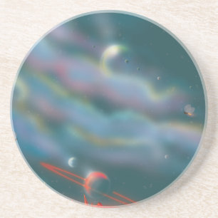 Dessous De Verre En Grès Paysage d'un monde extraterrestre