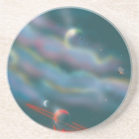 Dessous De Verre En Grès Paysage d'un monde extraterrestre (Devant)