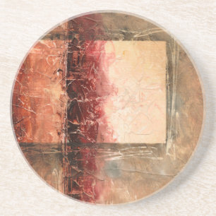 Dessous De Verre En Grès Paysage rouge abstrait