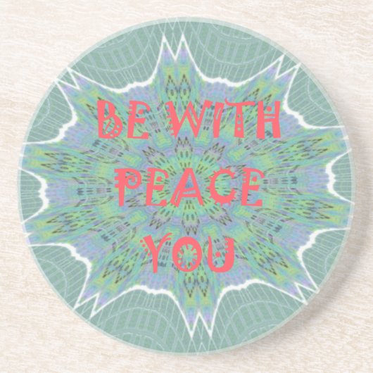 Dessous De Verre En Grès Peace Be With You Inspirational Graphic Art Text (Devant)