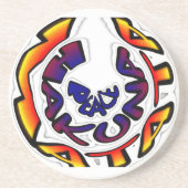 Dessous De Verre En Grès "Peace Hakuna Matata" (Devant)