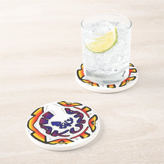 Dessous De Verre En Grès "Peace Hakuna Matata" (Côté)