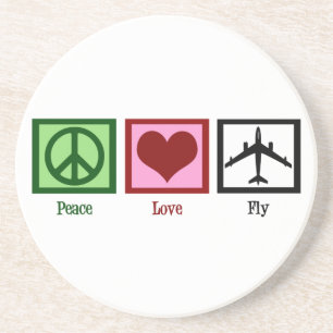 Dessous De Verre En Grès Peace Love