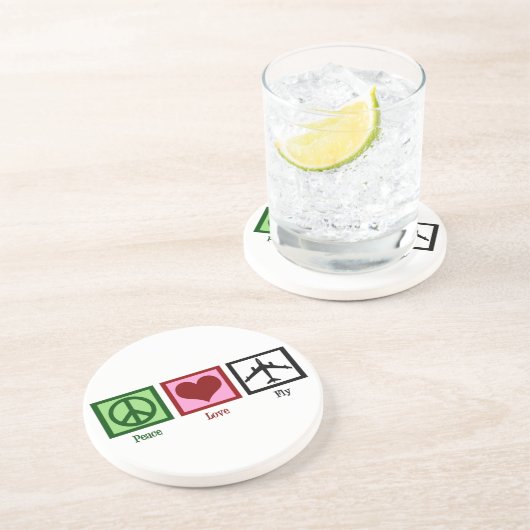 Dessous De Verre En Grès Peace Love (Côté)