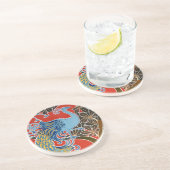 Dessous De Verre En Grès Peacock Art Nouveau Vivif (Côté)