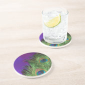 Dessous De Verre En Grès Peacock Purple Foil (Côté)