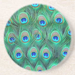 Dessous De Verre En Grès Peacock Splendor