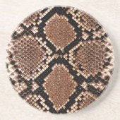 Dessous De Verre En Grès Peau de Crotale Diamondback Occidental (Devant)