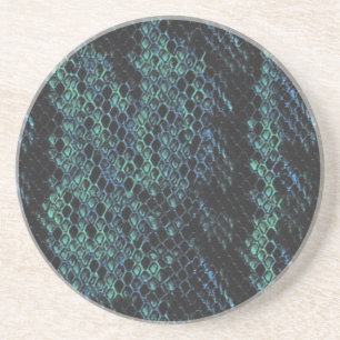 Dessous De Verre En Grès Peau de serpent de couleur minuit