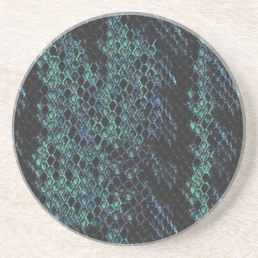 Dessous De Verre En Grès Peau de serpent de couleur minuit (Devant)