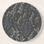 Dessous De Verre En Grès Peau de serpent noir et blanc (Devant)