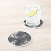 Dessous De Verre En Grès Peau de serpent noir métallique : Texture élégante (Côté)