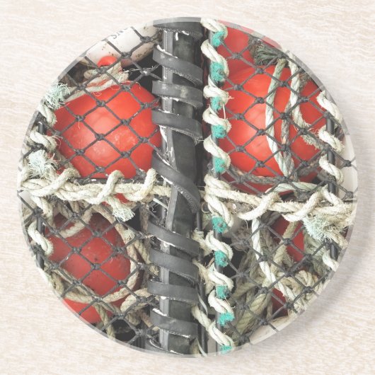 DESSOUS DE VERRE EN GRÈS PÊCHE (Devant)