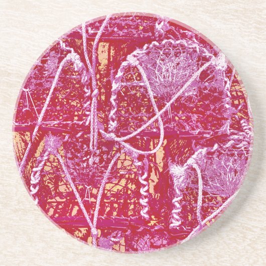 DESSOUS DE VERRE EN GRÈS PÊCHE (Devant)