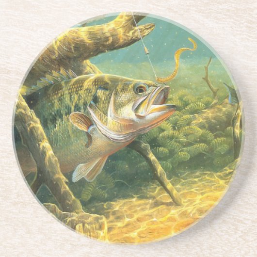 Dessous De Verre En Grès pêche au bar (Devant)
