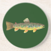 Dessous De Verre En Grès Pêche Brown à la truite (Devant)