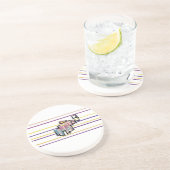 Dessous De Verre En Grès Pêche été joie (Côté)