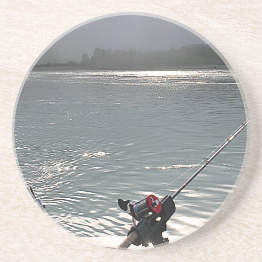 Dessous De Verre En Grès Pêche terminée Pas De Travail Aujourd'Hui (Devant)