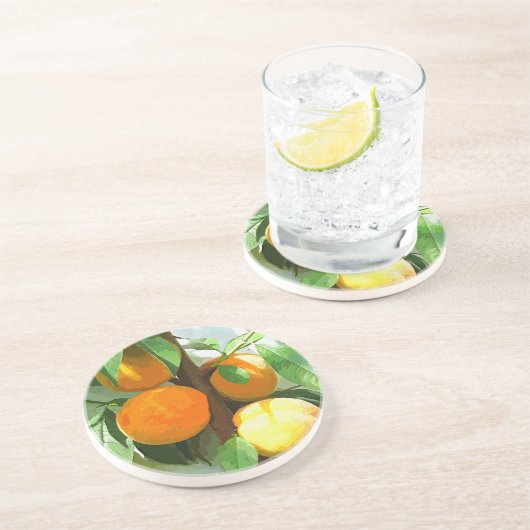 DESSOUS DE VERRE EN GRÈS PÊCHES (Côté)