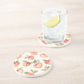 Dessous De Verre En Grès Pêches & jolie pêche  (Côté)