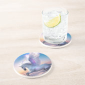 Dessous De Verre En Grès Pégase avec arc-en-ciel (Côté)