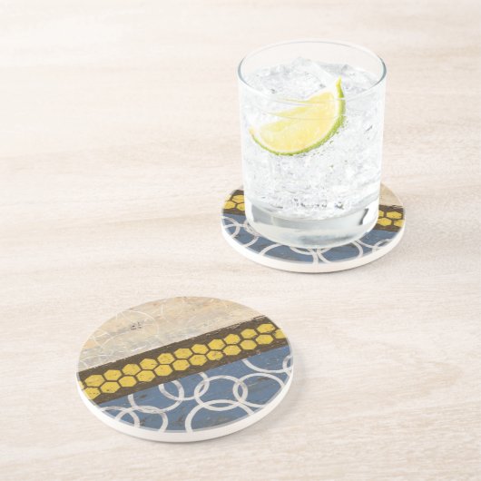 Dessous De Verre En Grès Peigne de miel Abstrait I (Côté)