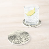 Dessous De Verre En Grès Peinture à l'huile des Fontaines du Jardin de Vers (Côté)