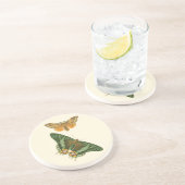 Dessous De Verre En Grès Peinture à papillon légèrement frontière (Côté)