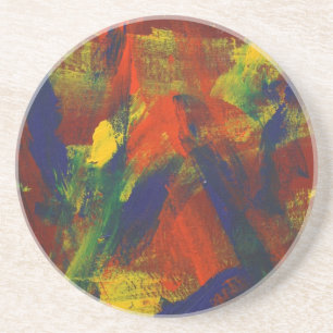 Dessous De Verre En Grès Peinture Abstraite 31 Jubilé
