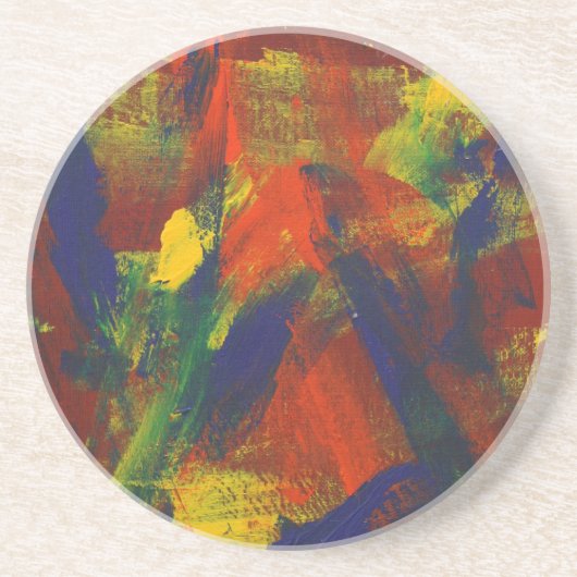 Dessous De Verre En Grès Peinture Abstraite 31 Jubilé (Devant)