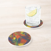 Dessous De Verre En Grès Peinture Abstraite 31 Jubilé (Côté)