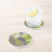 Dessous De Verre En Grès Peinture Abstraite 58 Iris (Côté)