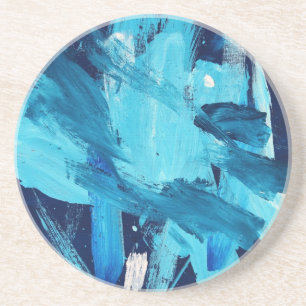 Dessous De Verre En Grès Peinture Abstraite 68 Marée océanique