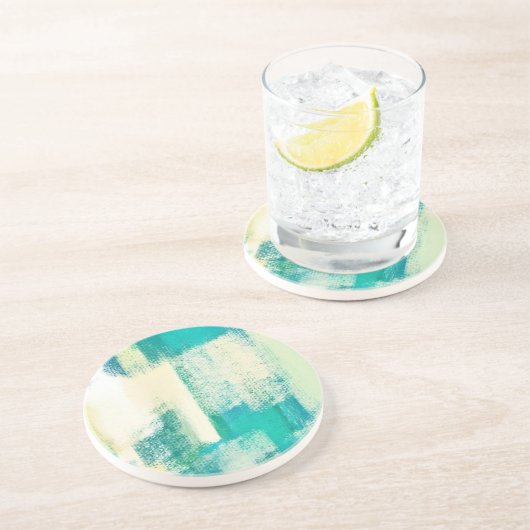 Dessous De Verre En Grès Peinture Abstraite | Couleurs Dynamiques (Côté)