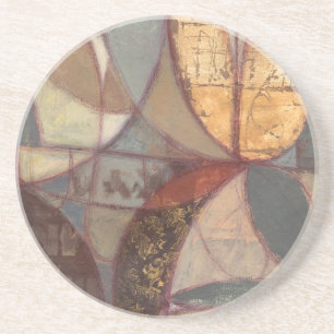 Dessous De Verre En Grès Peinture Abstraite de feuilles florales par Norman