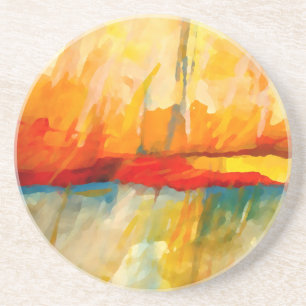 Dessous De Verre En Grès Peinture Abstraite moderne