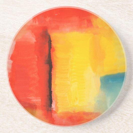 Dessous De Verre En Grès Peinture Abstraite rouge moderne (Devant)