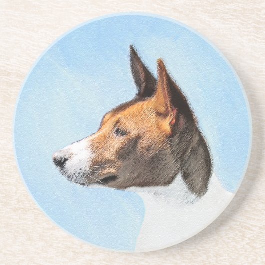Dessous De Verre En Grès Peinture Basenji - Belle Art Original (Devant)