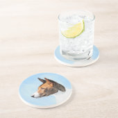 Dessous De Verre En Grès Peinture Basenji - Belle Art Original (Côté)