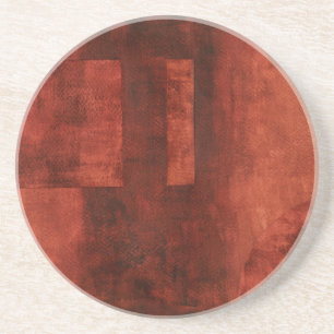 Dessous De Verre En Grès Peinture cramoisie profonde avec des formes