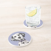 Dessous De Verre En Grès Peinture Dalmatienne - Cute Original Chien Art (Côté)