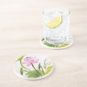 Dessous De Verre En Grès Peinture d'aquarelle de la fleur de Lotus 2 (Côté)