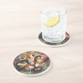 Dessous De Verre En Grès Peinture de chats (Côté)
