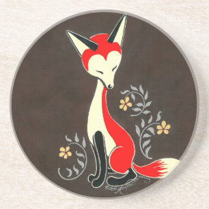 Dessous De Verre En Grès Peinture de renard moderne et artistique mignonne