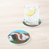 Dessous De Verre En Grès Peinture des cochons de Guinée (Côté)