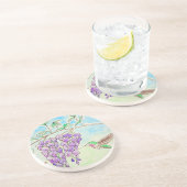 Dessous De Verre En Grès Peinture des colibris et des bactéries (Côté)