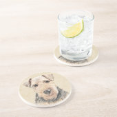 Dessous De Verre En Grès Peinture galloise Terrier - Cute Original Chien Ar (Côté)